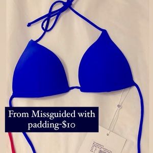 Cobalt blue Missguided padded bikini top